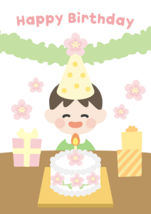 3월 탄생 벚꽃 생일카드